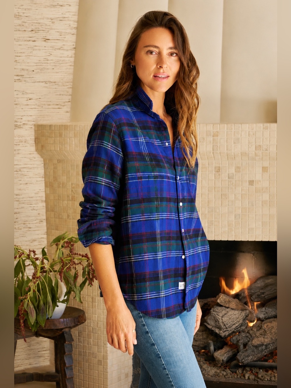 Frank & Eileen Eileen Italian Cotton Flannel Plaid Shirt Medium - Picture 1 of 10